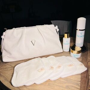 Valmont Luxury Sample travel trio brand new make up case and facial cloths